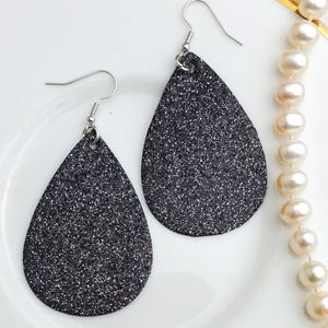 💫5/$25 Black Glitter Teardrop Earrings